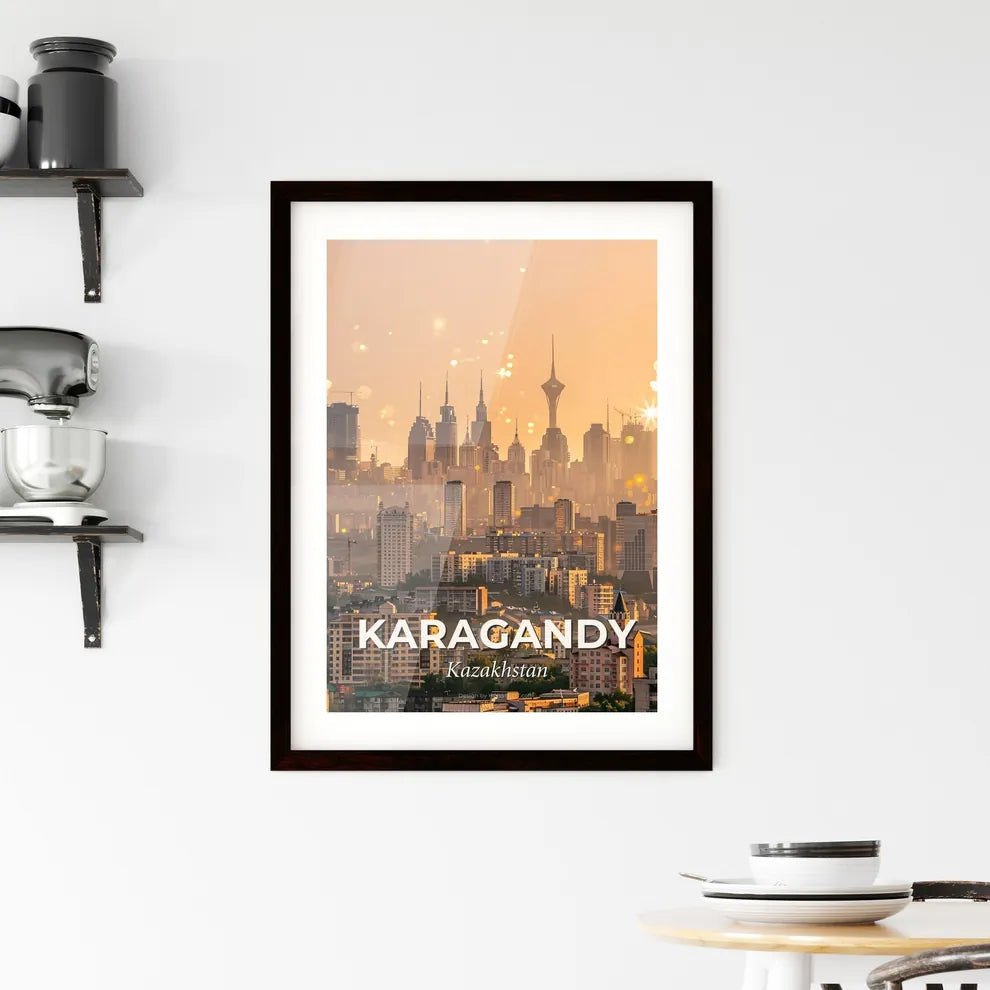 Karagandy Skyline Dreamy Double Exposure Composite Framed Print
