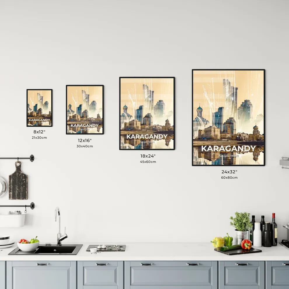 Karagandy Skyline Composite Art Brilliant Poster Office Art