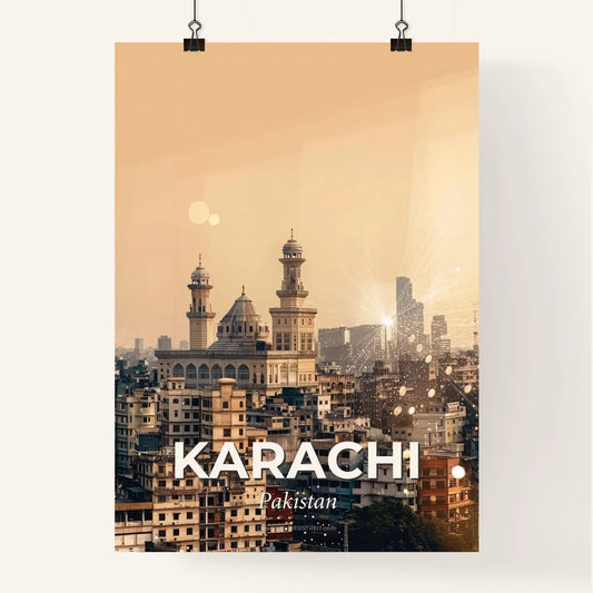 Karachi Skyline Double Exposure Composite Poster Art Poster