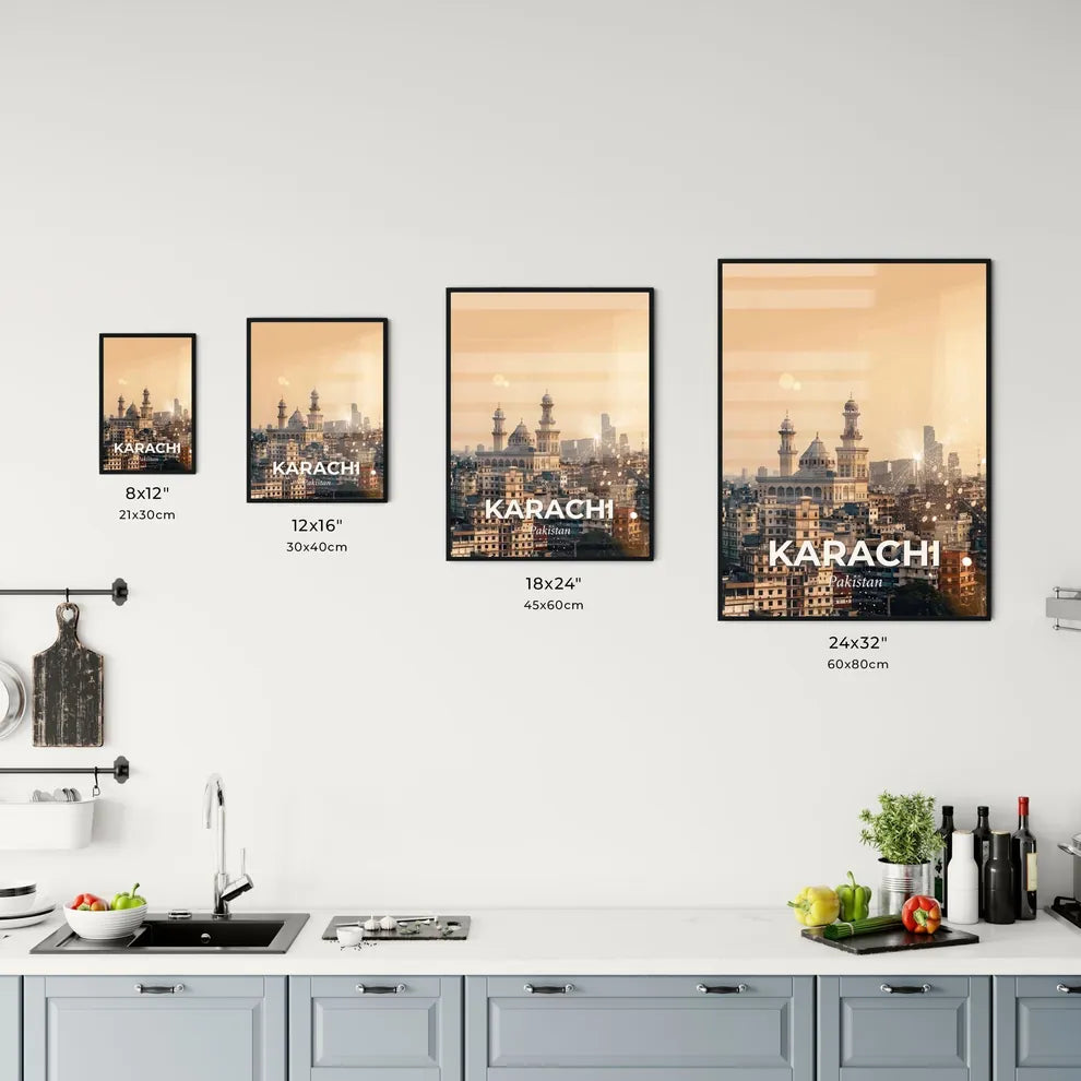 Karachi Skyline Double Exposure Composite Poster Art Office Art