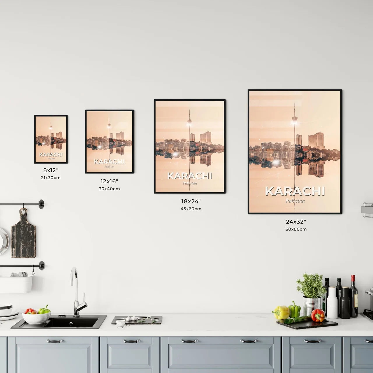 Karachi Skyline Architectural Composite Artwork Office Art