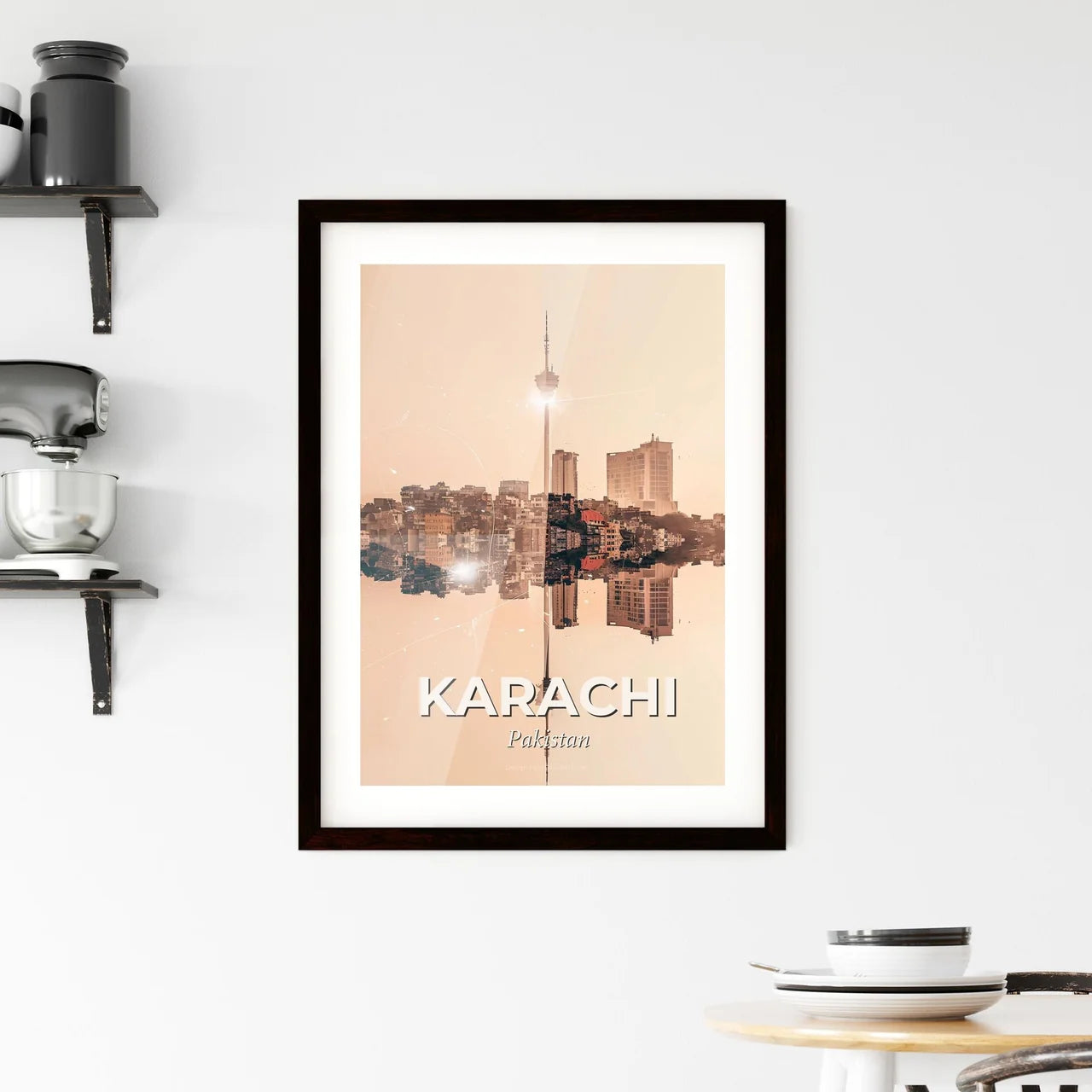 Karachi Skyline Architectural Composite Artwork Framed Print