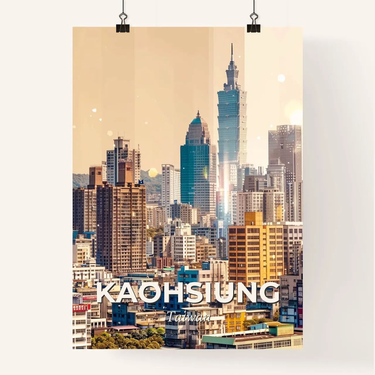 Kaohsiung Cityscape Sparkle Dreamscape Poster Poster