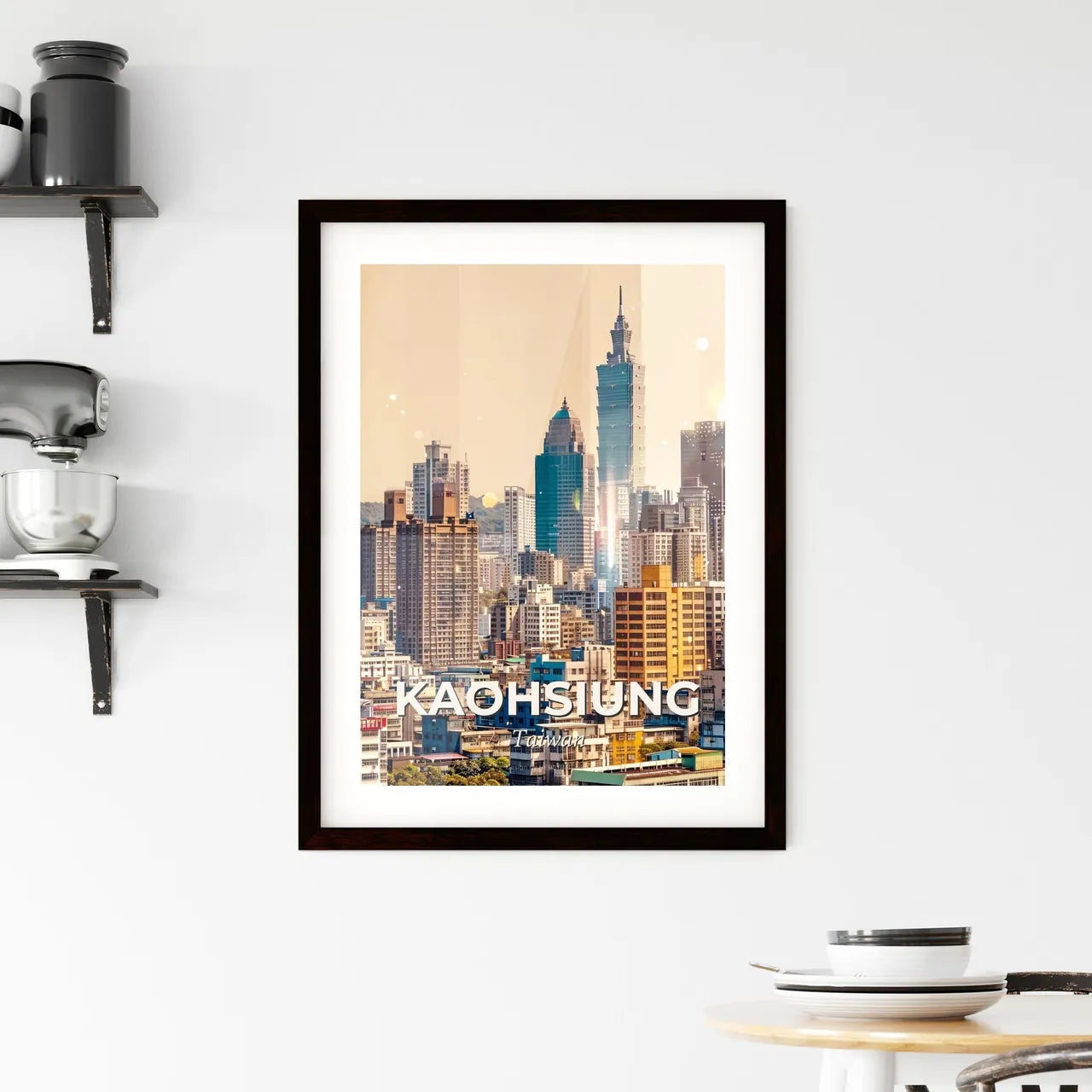 Kaohsiung Cityscape Sparkle Dreamscape Poster Framed Print