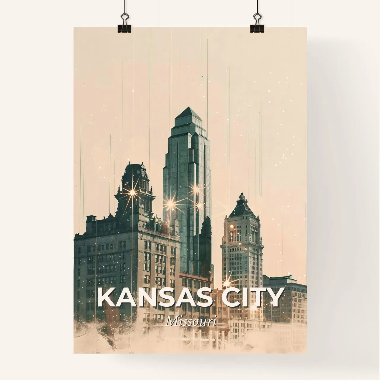 Kansas City Skyline Composite Art Poster Poster