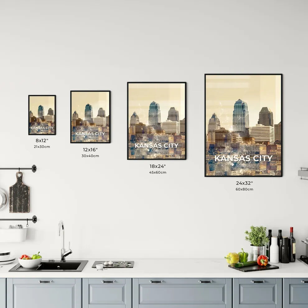 Kansas City Skyline Double Exposure Art Office Art