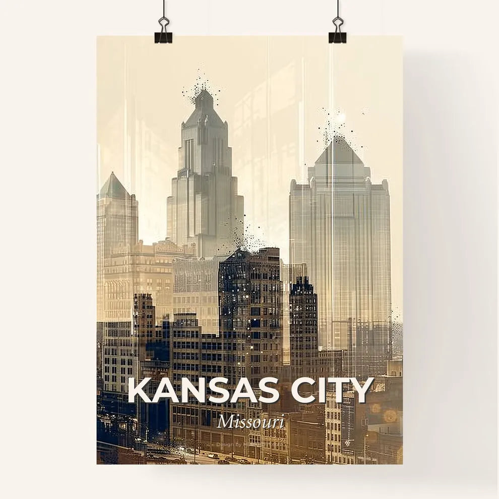 Kansas City Cityscape Sparkles Composite Poster