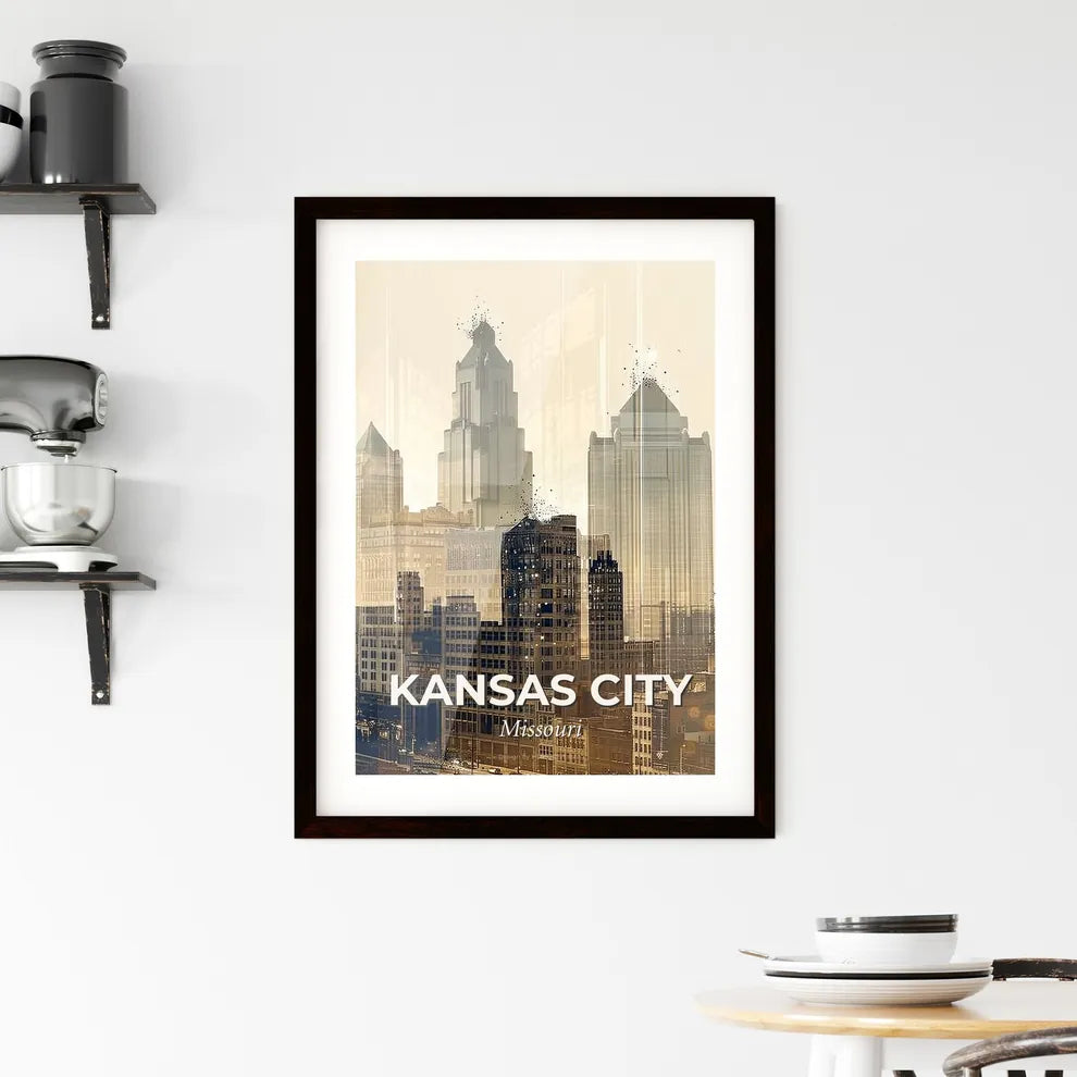 Kansas City Cityscape Sparkles Composite Framed Print
