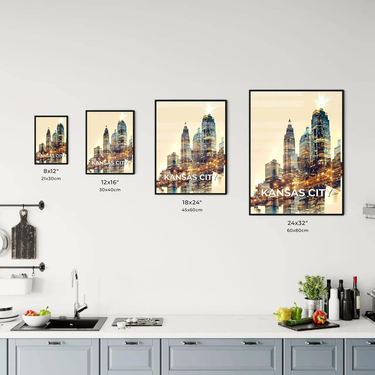 Kansas City Skyline Double Exposure Art Print Office Art