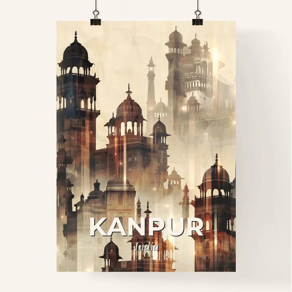 Kanpur, India City Skyline Double Exposure Poster