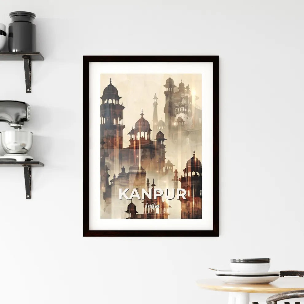 Kanpur, India City Skyline Double Exposure Framed Print
