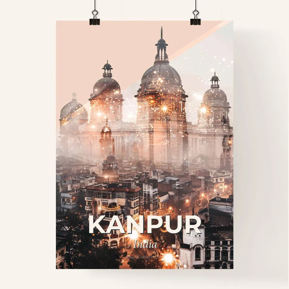 Kanpur, India: Icon Skyline Sparking Lights Poster