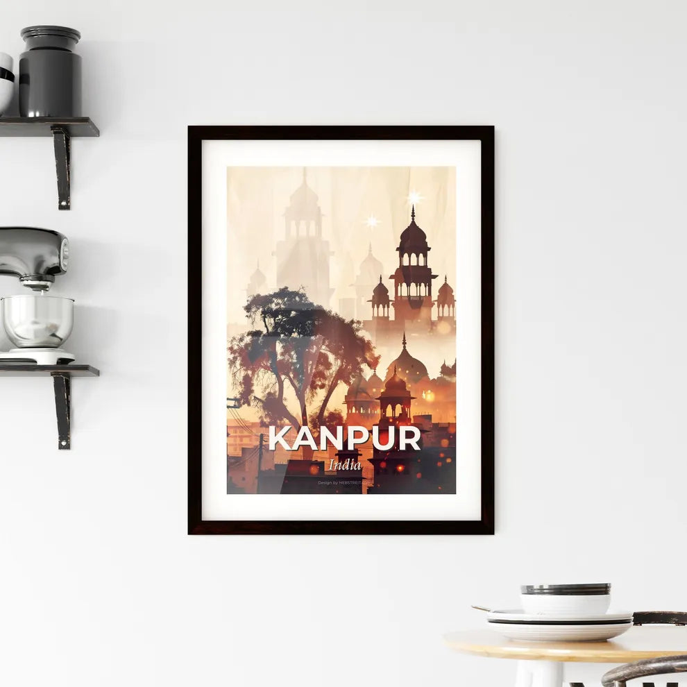 Kanpur Cityscape Double Exposure Artwork Print Framed Print