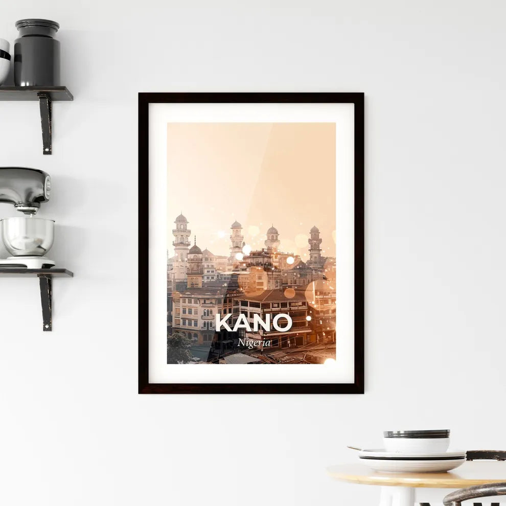 Kano Nigeria Skyline Composite Art Poster Framed Print