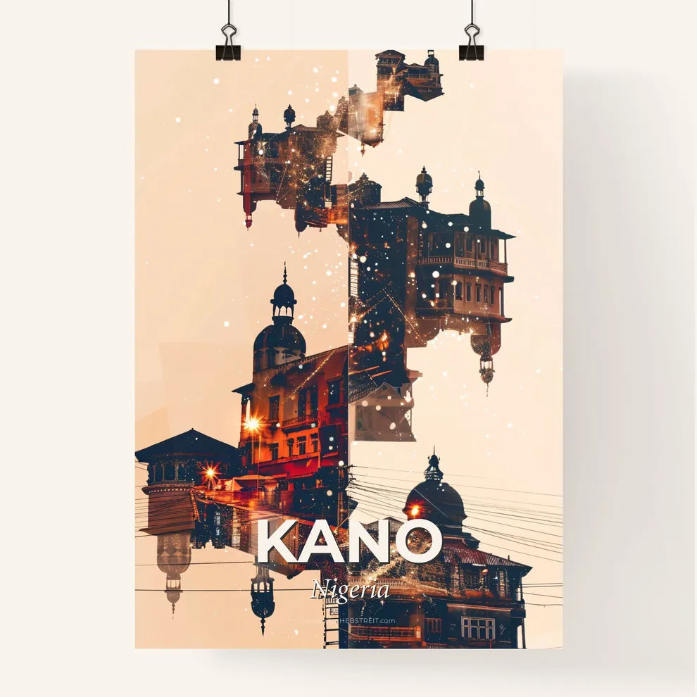 Kano City Skyline Double Exposure Art Print Poster