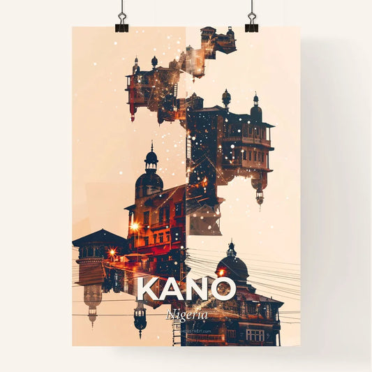 Kano City Skyline Double Exposure Art Print Poster
