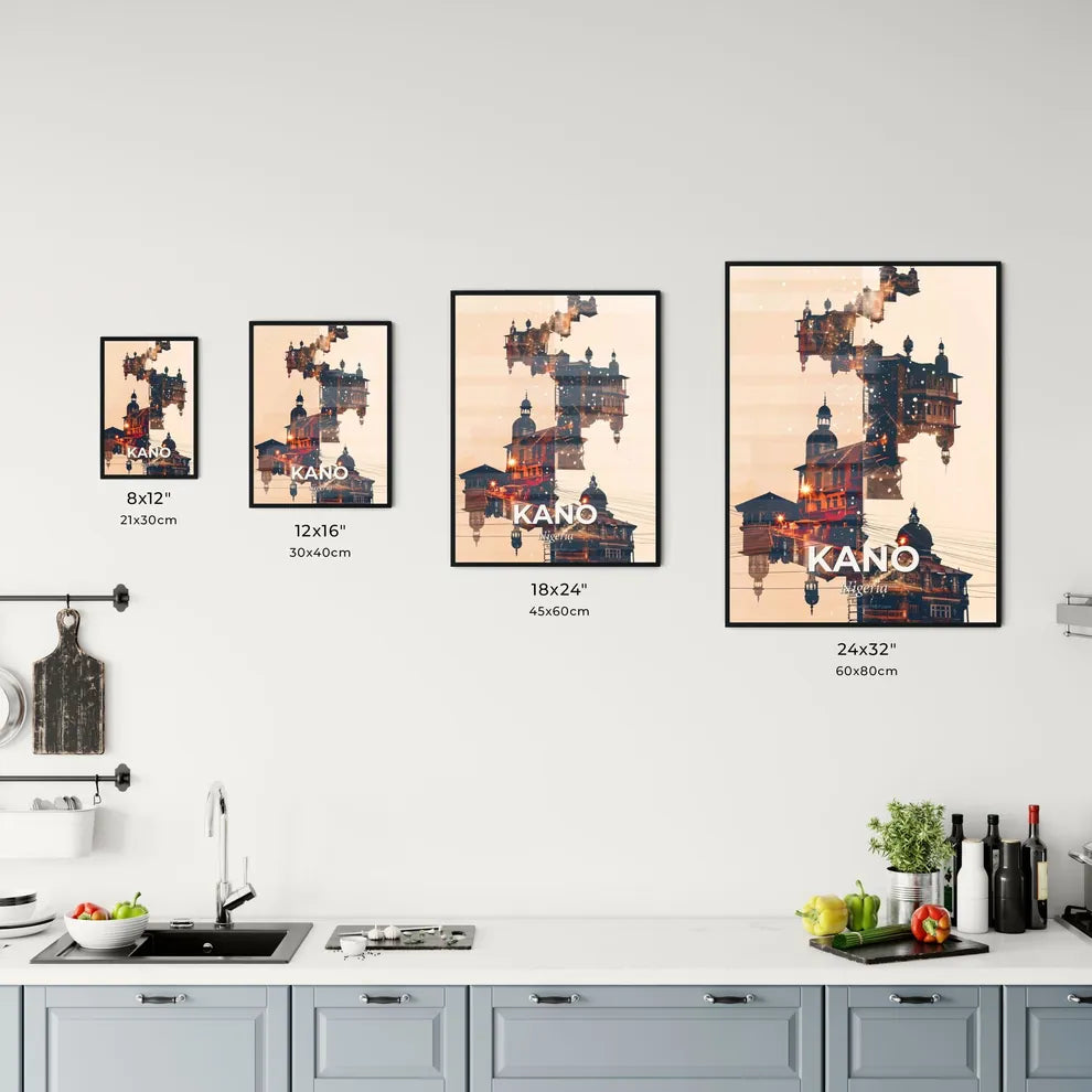 Kano City Skyline Double Exposure Art Print Office Art