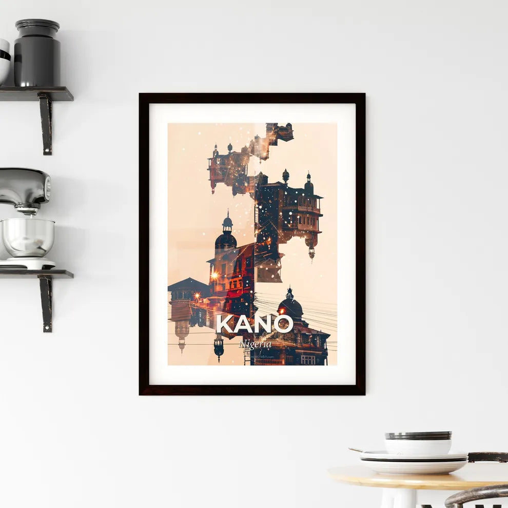 Kano City Skyline Double Exposure Art Print Framed Print