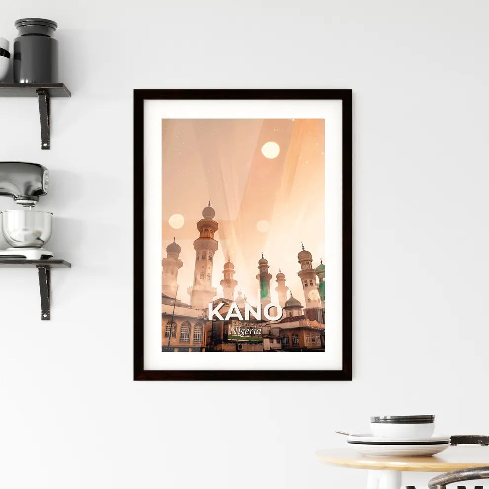 Kano Nigeria Skyline Art, Sparkle, Local Architecture, Poster Framed Print