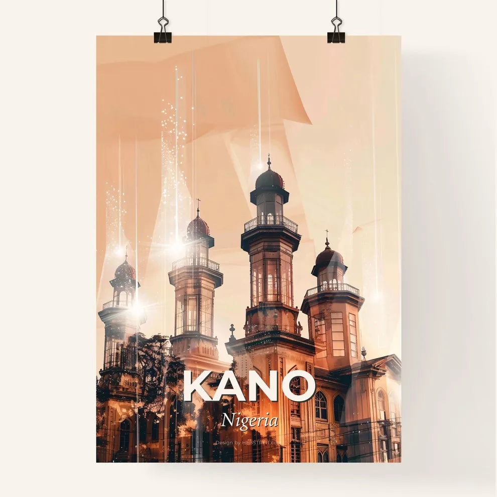 Kano Skyline Cityscape Night Lights Poster Poster