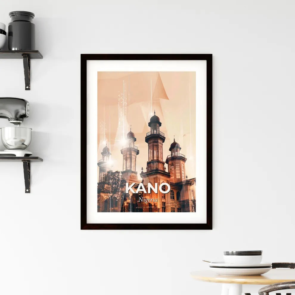 Kano Skyline Cityscape Night Lights Poster Framed Print
