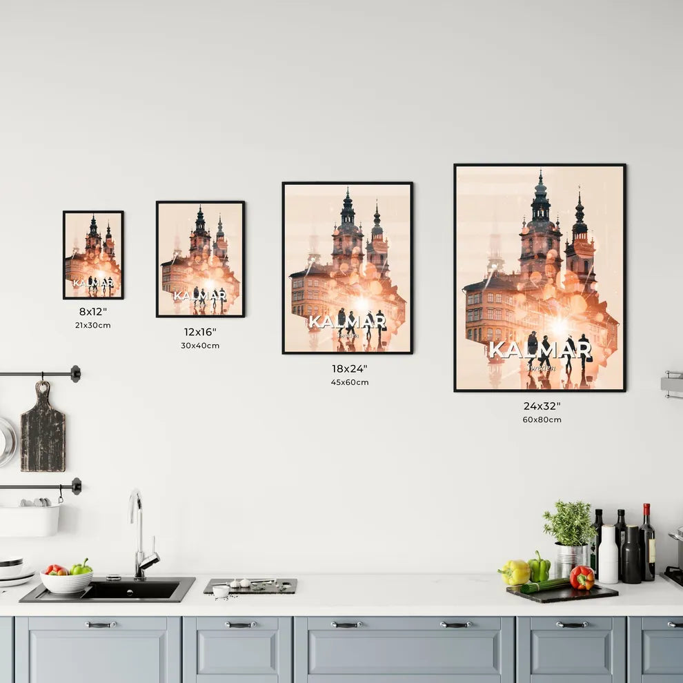 Kalmar City Glow Skyline Panorama Poster Office Art