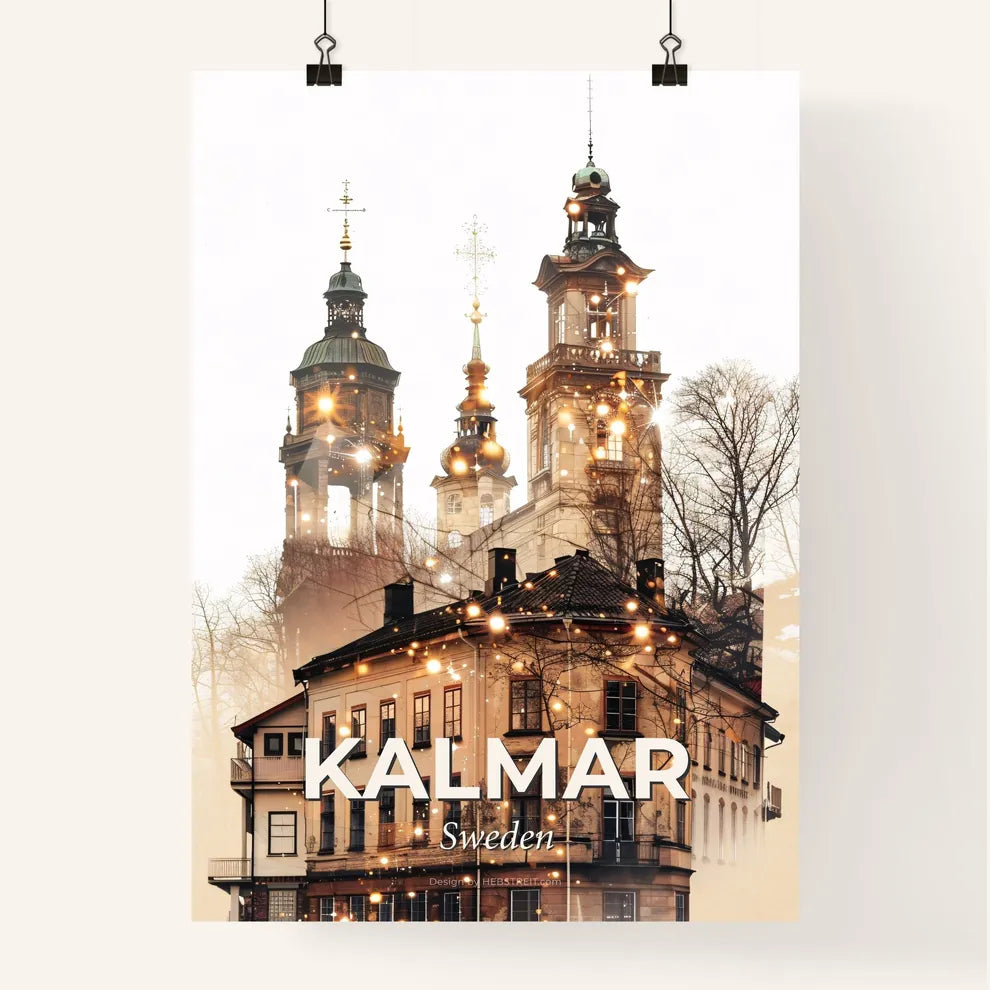 Kalmar Skyline Double Exposure Art Poster Poster