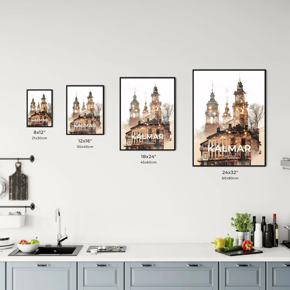 Kalmar Skyline Double Exposure Art Poster Office Art