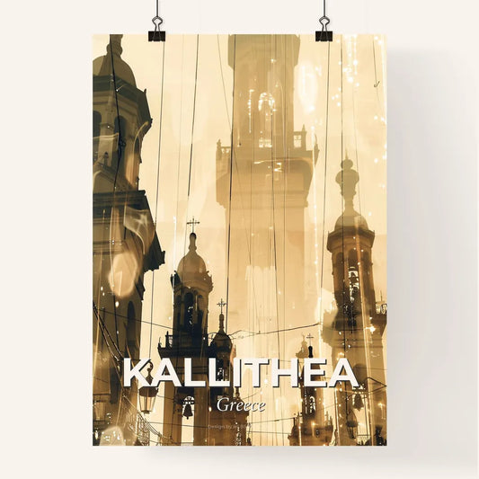 Kallithea Skyline Composite Art Poster Poster