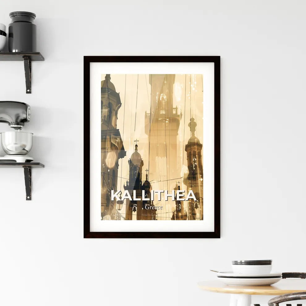 Kallithea Skyline Composite Art Poster Framed Print