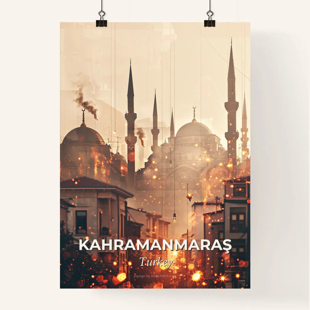 Kahramanmaras: City Icons in Sparkling Silhouette Poster