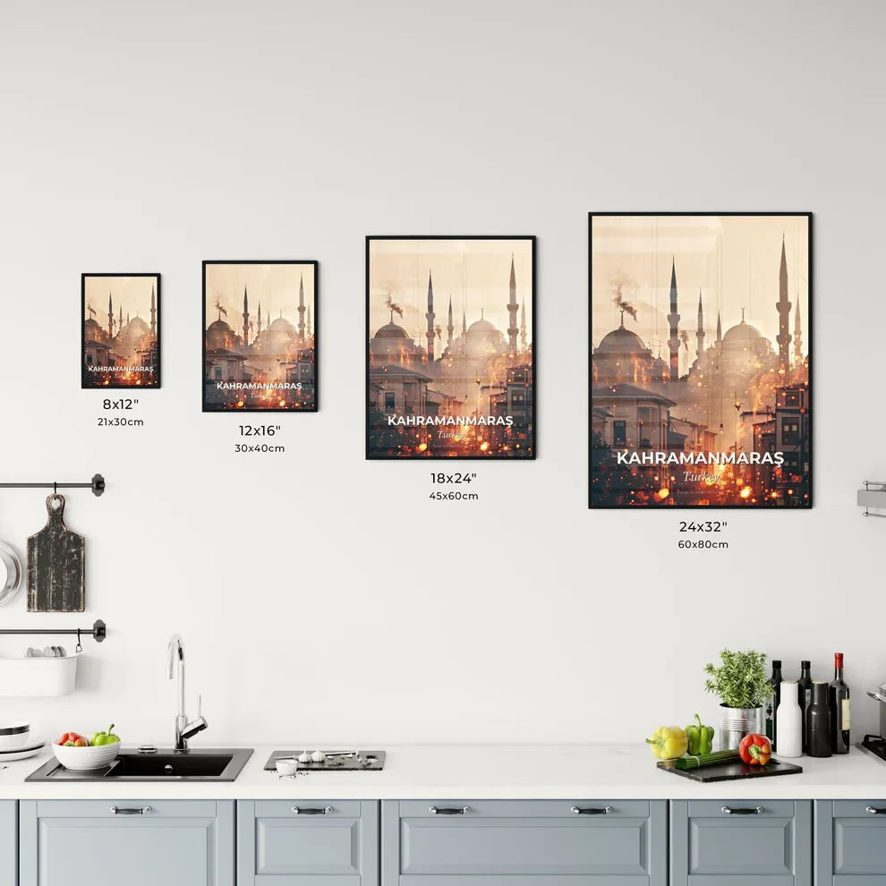 Kahramanmaras: City Icons in Sparkling Silhouette Office Art
