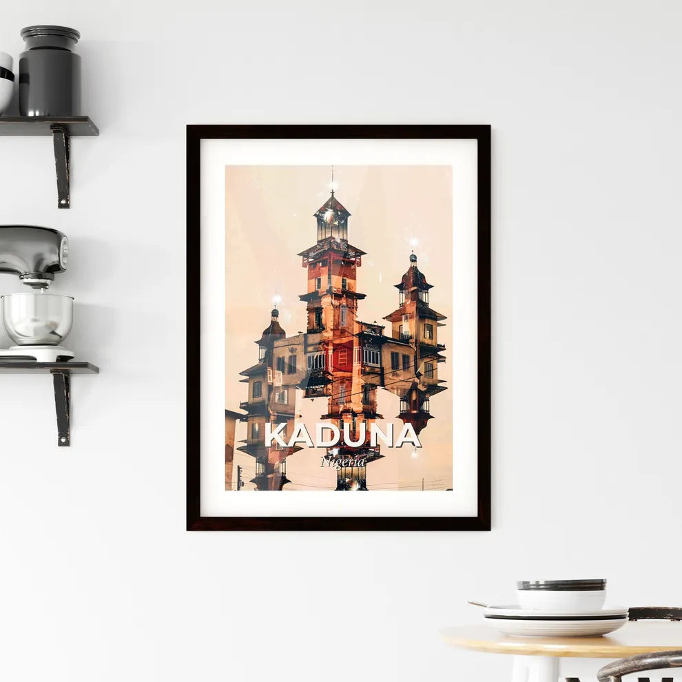 Kaduna Cityscape Double Exposure Skyline Art Framed Print