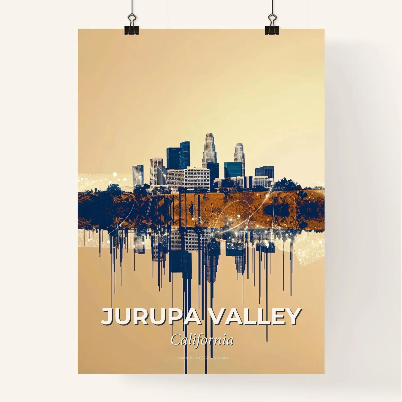 Jurupa Valley Cityscape Sparkle Poster Poster