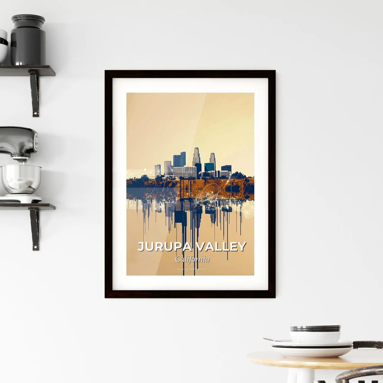 Jurupa Valley Cityscape Sparkle Poster Framed Print