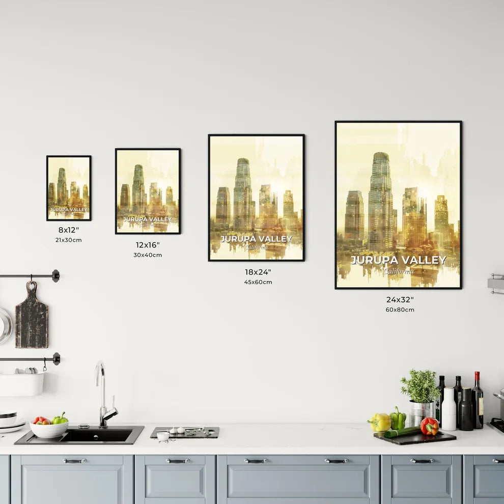 Jurupa Valley City Skyline Art Majestic Poster Office Art