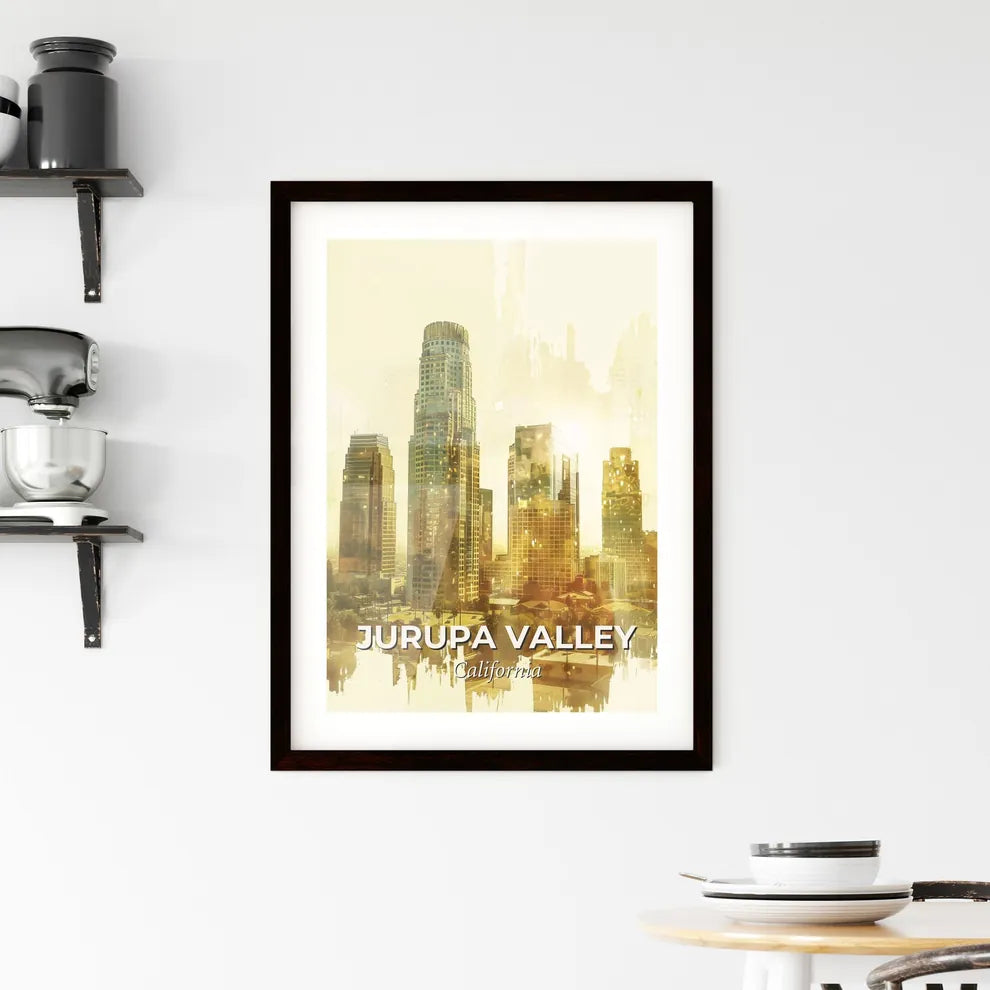 Jurupa Valley City Skyline Art Majestic Poster Framed Print