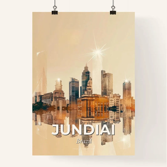 Jundiai City Art: Vibrant Skyline with Local Charm Poster
