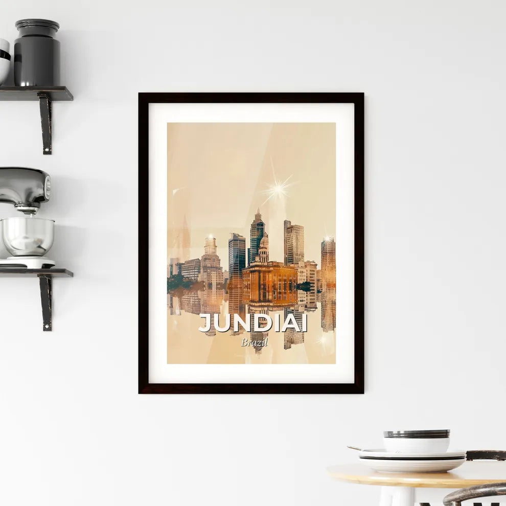 Jundiai City Art: Vibrant Skyline with Local Charm Framed Print