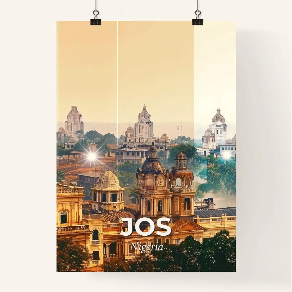 Jos City Double Exposure Art Skyline Poster Poster