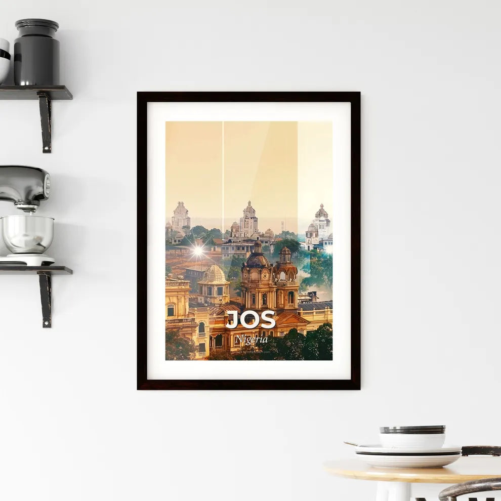 Jos City Double Exposure Art Skyline Poster Framed Print