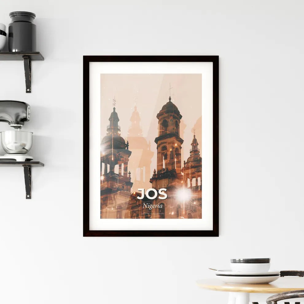 Jos, Nigeria Skyline: Double Exposure Art Framed Print