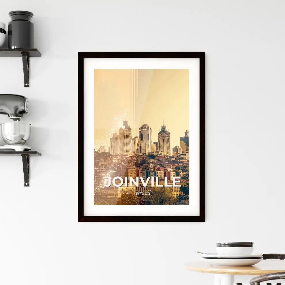 Joinville Skyline Composite Art Poster Framed Print