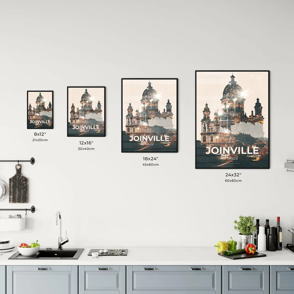 Joinville Skyline Double Exposure Art Poster Office Art