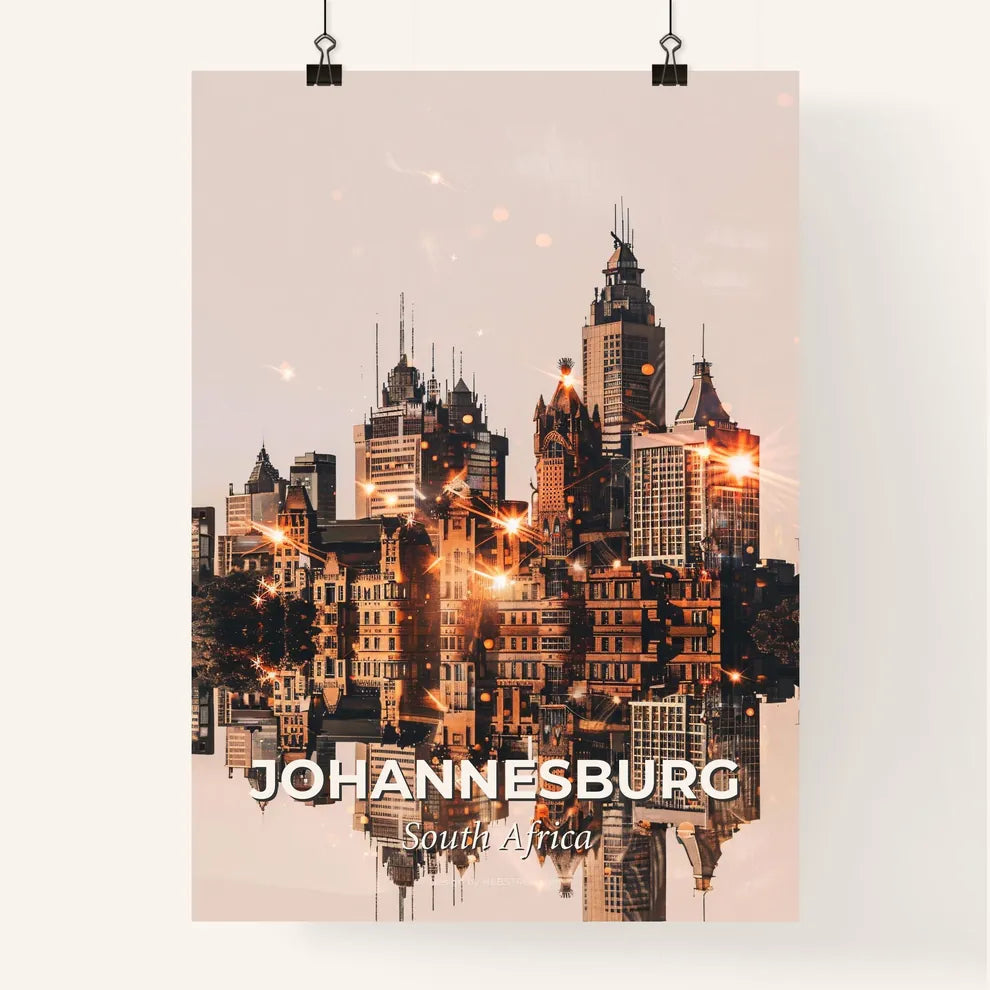 Johannesburg Skyline Pop Art Cityscape Poster Poster