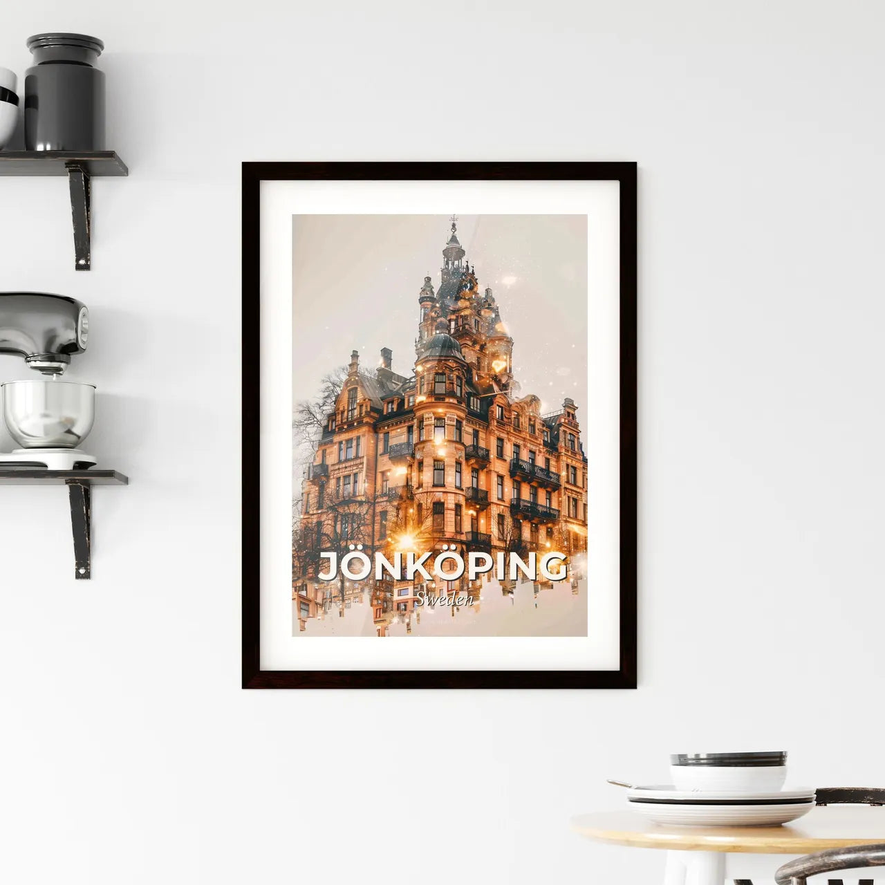 Jönköping, Sweden: Urban Art Skyline Composite Framed Print