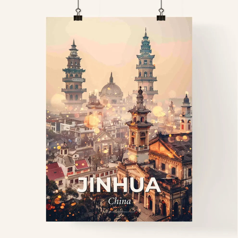 Jinhua Double Exposure Cityscape Symphony Poster