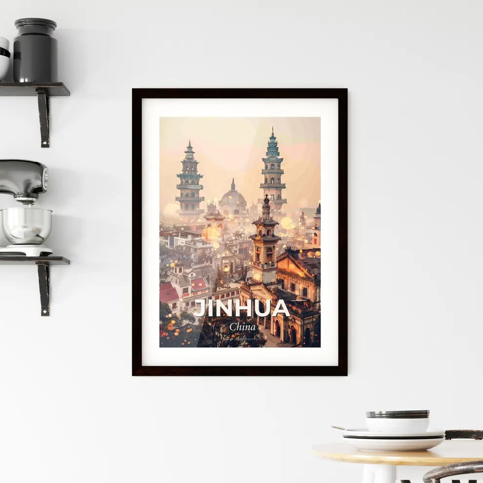 Jinhua Double Exposure Cityscape Symphony Framed Print