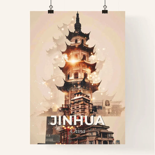 Jinhua Skyline Double Exposure Poster Art Poster