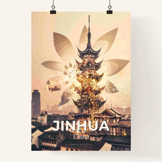 Jinhua Cityscape Double Exposure Masterpiece Poster